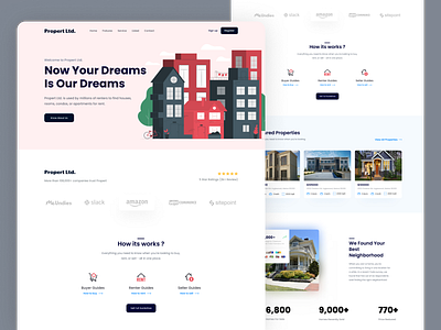 Propert Ltd. - Landing Page clean clean ui design landing page landing page ui property landing page property rent ui ui design uidesign ux ux design web website website design