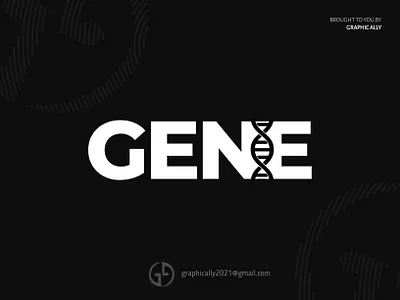 GENE word logo design illustration logo