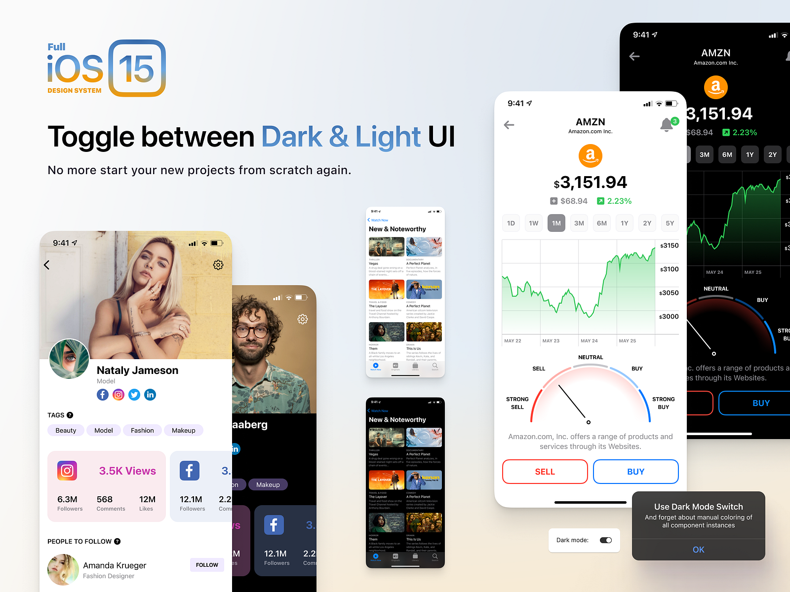 Full iOS 15 UI Kit — Toggle between Dark & Light UI Themes by kolpikov ...