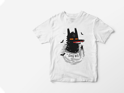 Cartoon Wolf "Good Boy" T-shirt illustration buy cartoon character clothes design dog draw forest funny graphic design halloween illustration redbubble sell t shirt tshirt vector wolf