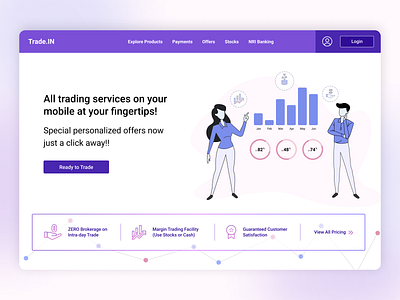 Trade.In abovethefold business finance firstfold graphic design homepage iconography illustration trade ui uiux ux vector