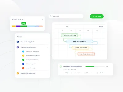 Project management tool agel calendar clean dashboard deadline design interface jira muzli priority product project sergushkin sergushkin.com tags timer ui ux web