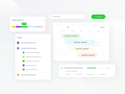 Project management tool agel calendar clean dashboard deadline design interface jira muzli priority product project sergushkin sergushkin.com tags timer ui ux web