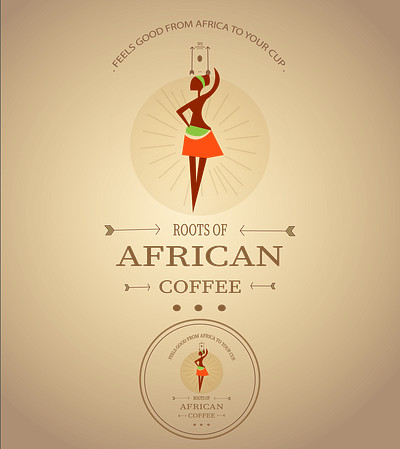 African Coffee Roots branding design illustration logo typography ui vector