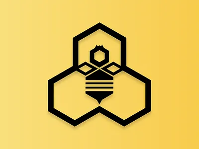 Logo Bee apis bee beehive branding design graphic design hex hexagon hive honey honeycomb insect l4l likeforlike logo logomark logotype shadows vector yellow