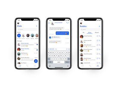 Messenger app concept app design minimal ui