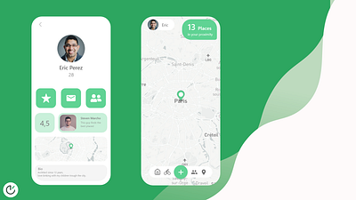 Certer's UI application bike colors design first edition graphic design green ios map minimalist ui ui design ux