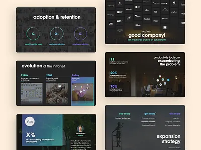 Pitch Deck Design black colors communication design dark slides deck deck design deckrooster design graphic design information design pitch deck