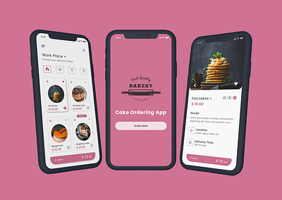 Cake Ordering App UI app design cakeapp cakeappui design food app food app design orderingapp ui uidesign uiux ux