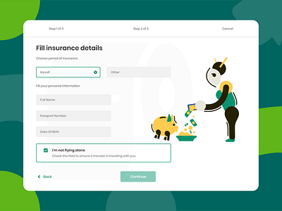 AIRPLANE INSURANCE WEP APP branding design illustration ui