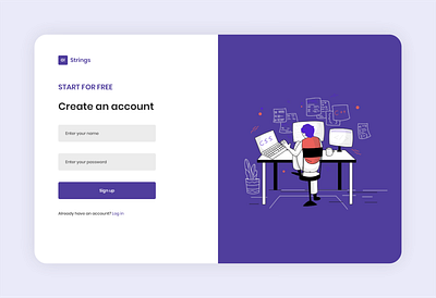 Web Login design illustration ui