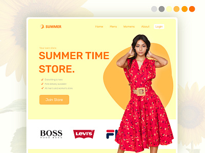 SUMMER TIME STORE Web UI Design cloths store design modern ui website new concept summer ui ui ux user intarface we ui weui