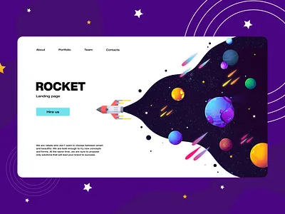 Rocket - UI design figma graphic design illustration landing rocket space ui ui design uiux ux design vector website