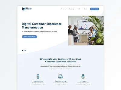 Maven Technology Solution Web Design adobexd branding design landingpage ui ux webdesign