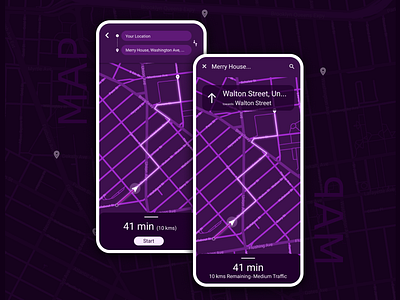 Map Design dailyui dark theme purple ui ux