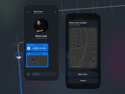 Messenger | Share Location chat graphic design location map messenger modal window share share location ui