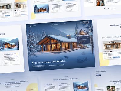WarmCabin – Modular Homes Website Design 🏡✨ branding design ecommerce figma graphic design homepage logo sustainability typography ui ux uxdesign webdesign