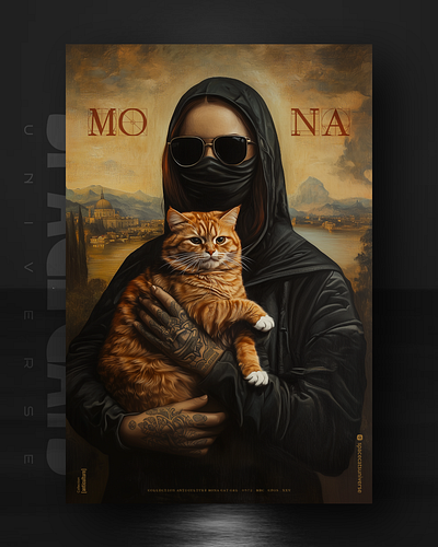 MONA ai branding cat daliy design illustration poster print