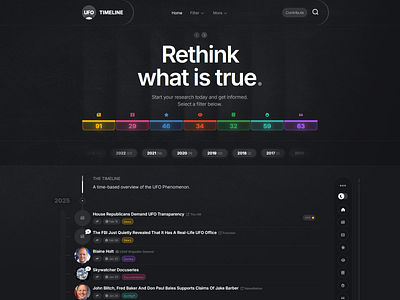 UFO Timeline alien aliens dark light responsive timeline uap ufo ufos ui wordpress wordpress theme