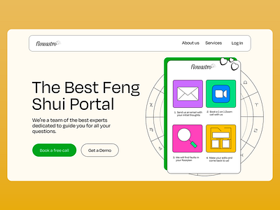 Feng Shui Portal Design by Flowastro ancient wisdom cheerful yellow colorful layout creative email feng shui feng shui services feng shui tips floorplan harmonious design landing page modern mystical knowledge portal spiritual guidance spiritual website unique design user friendly interface web inspiration zoom call