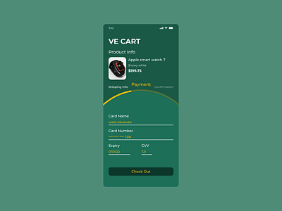 VE Cart Payment UI branding cardpayment checkoutpage dribble figma logo mobileappdesign paymentui shoppingcart ui ux vecart