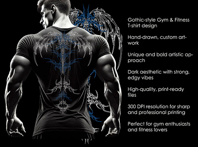 Gothic-style Gym and Fitness T-shirt design deadlift t shirt