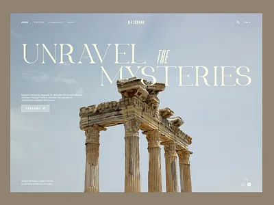 ECHOE - Ancient Civilisation & Ruins | CONCEPT 001 clean clean design concept cool colors design graphic design minimal pastel simple ui user interface ux web design web ui website website design