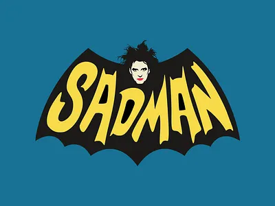 NA NA NA NA NA NA NA NA SADMAN! batman digital digital illustration illustration parody robert smith sadman sticker the cure vector