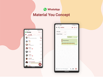 Whatsapp in Material You style app materialdesign materialyou ui uidesign whatsapp