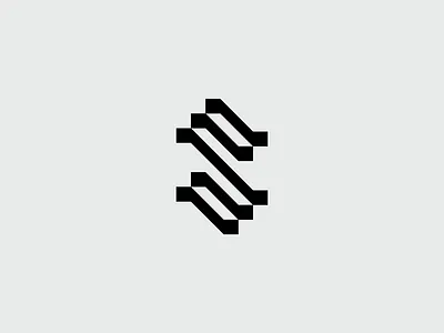 S is for Stairs branding design geometric grid icon letters logo minimal monogram opart stairs steps symbol timeless