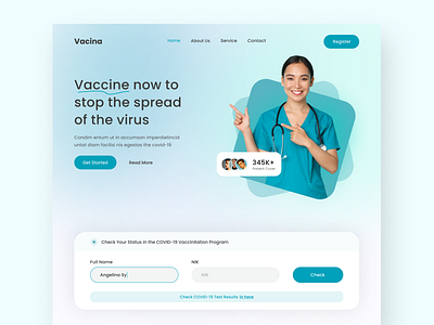 Vaccine Landing Page clean covid doctor health health website home page landing page medical minimalist pandemic ui design ux design vaccine vaccine landing page vaccine website vaksin virs web design website website design