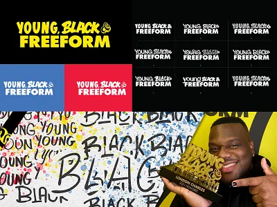 YOUNG, BLACK GIFTED & FREEFORM art awards black excellence bold branding design graphicdesign illustration lettering logo type type design type designer