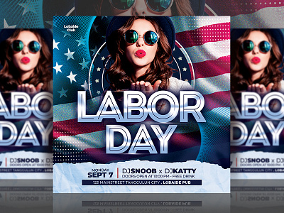 Labor Day Flyer advertising design event flyer flyer design flyer template labor day labor day flyer labor day party labor day weekend night club party event party flyer template design