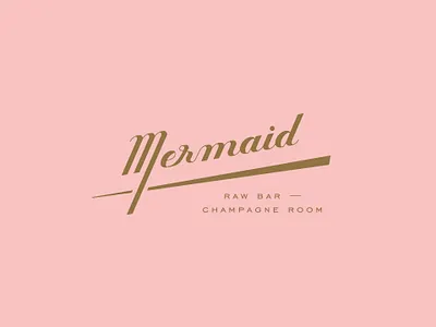 Mermaid Raw Bar & Champagne Room brand indentity branding champagne room cocktail room colorful brand custom script custom type design logo luxury mermaid mermaid bar nautical rope ship