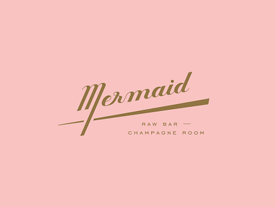 Mermaid Raw Bar & Champagne Room brand indentity branding champagne room cocktail room colorful brand custom script custom type design logo luxury mermaid mermaid bar nautical rope ship