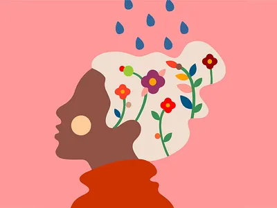 Flowery mind.. design graphic design illustration logo painting vector