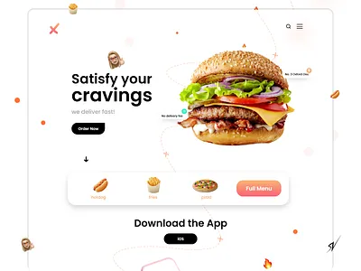 Food website concept ui design brand design brand identity branding design fast food or food business food food landing page food landing page design food porn food website illustration landing page social media ui ux website website design