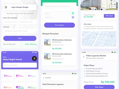 Halomed Mobile UI Design app appointment booking checkup health medical ui ux web