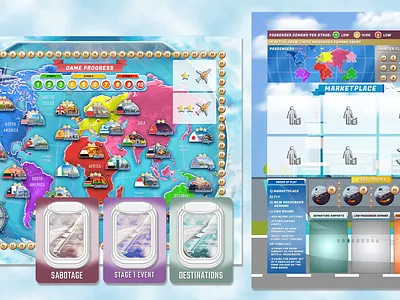 Connecting Flights Board Game board game design fun game graphic design layout