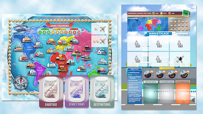 Connecting Flights Board Game board game design fun game graphic design layout