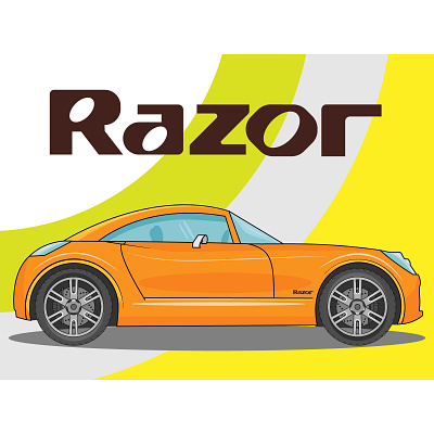 Razor Dodge. Sports car coupe fast graphic design illustration illustration digital poster