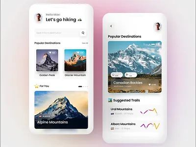 Hiking App - Concept dailyui design figma graphic design inspiration ui ui design uiux uiuxdesigner xd