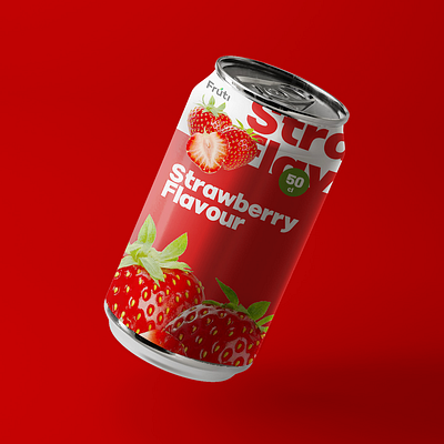 Fruti Juice (Strawberry Flavour) 3d animation branding design graphic design illustration packaging