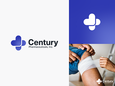 Century Pharmaceuticals, Inc. Logo Design branding branding and identity design health healthcare heart identity logo medical neue haas unica partnership pharmaceutical vector