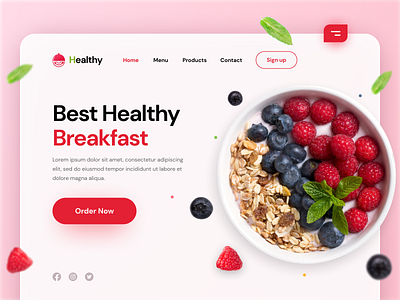 Online Healthy Meal landing Page - UI/UX Design app branding design interaction landing page ui uiux ux website