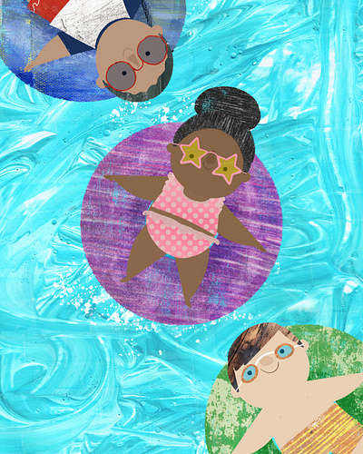 Lazy River book illustration character design childrens book design illustration kidlitart paint picture book summer textures