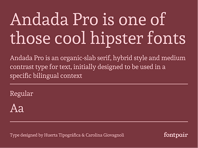 Andada Pro - Serif Google Font design font pair font pairing fontpair fonts googlefonts typeface typography
