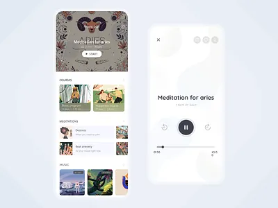 Astrology Meditations clean design clean ui courses meditation