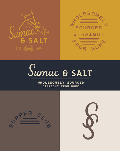 Sumac & Salt badge branding design illustration logo restaurant vector