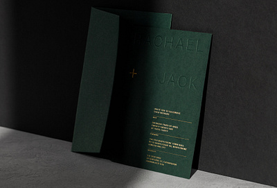 Wedding Invite design foil green invitation paper print type typography wedding